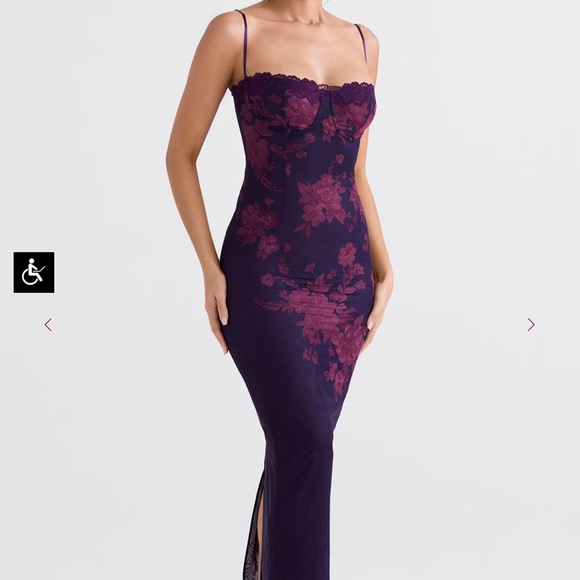 House of CB AIZA Grape Floral Print Maxi Dress - Picture 3 of 7